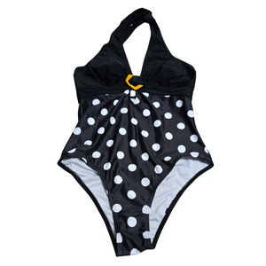 Women's 1 Piece Polka Dot Bathing Suit - Small