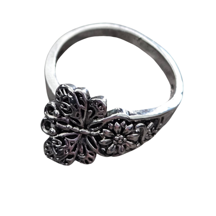 Sterling Silver Butterfly Ring - Size 6