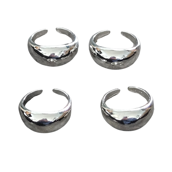 4 Chunky Silver Rings - Size 6