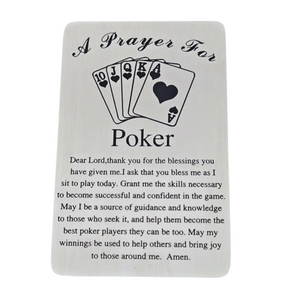 Engraved Metal Card "A Prayer For Poker"