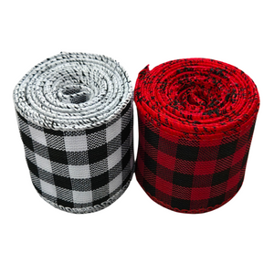 Black & Red Buffalo Plaid Wired Ribbon