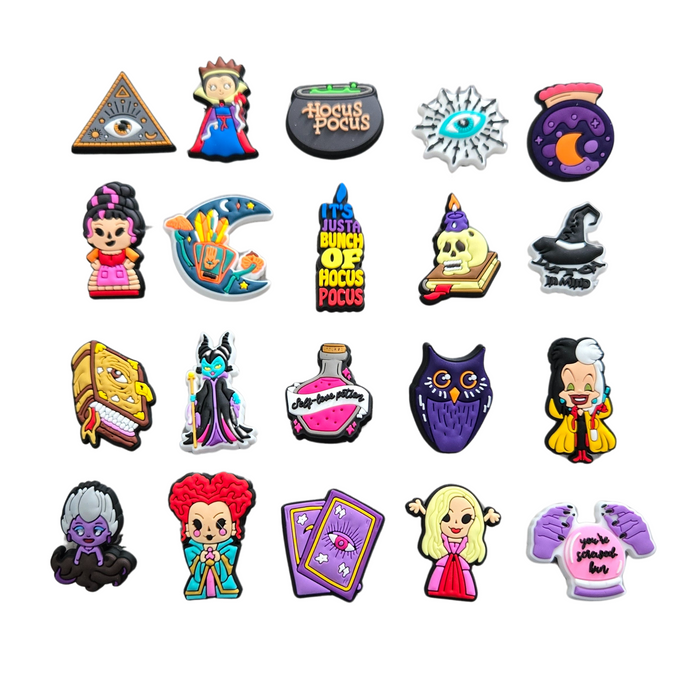 20 Hocus Pocus Croc Button Charms