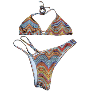 Women's 2 Piece Muti Color Bikini Bathing Suit - Large