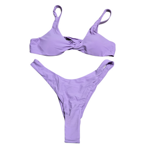 Women's 2 Piece Cheeky Purple Bikini Bathing Suit - Medium