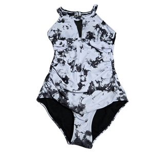 Women's Black 1 Piece Tie Dye Bathing Suit - Small