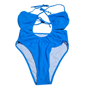 Women's Bright Blue 1 Piece Bathing Suit - Medium