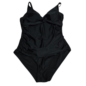 Women's Black 1 Piece Tummy Control Bathing Suit - Large