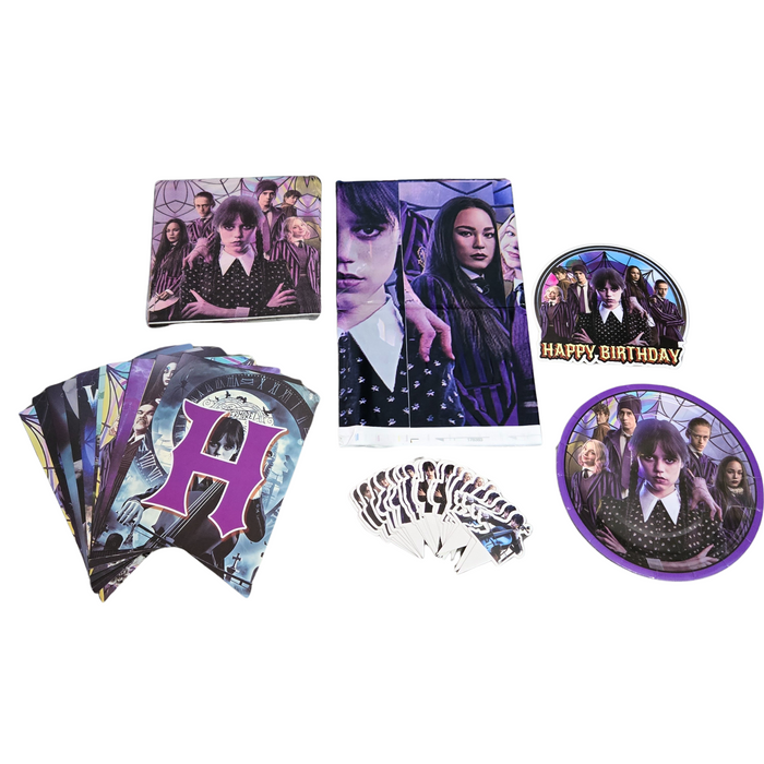 Wednesday Addams Party Supplies - 10 Plate Seating