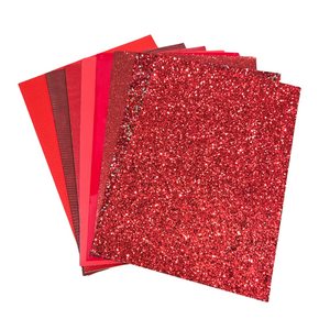 8 Faux Leather Sheets For Crafting - Red