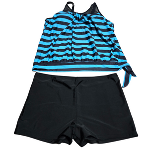 Women's Black 2 Piece Tankini Bathing Suit - XL