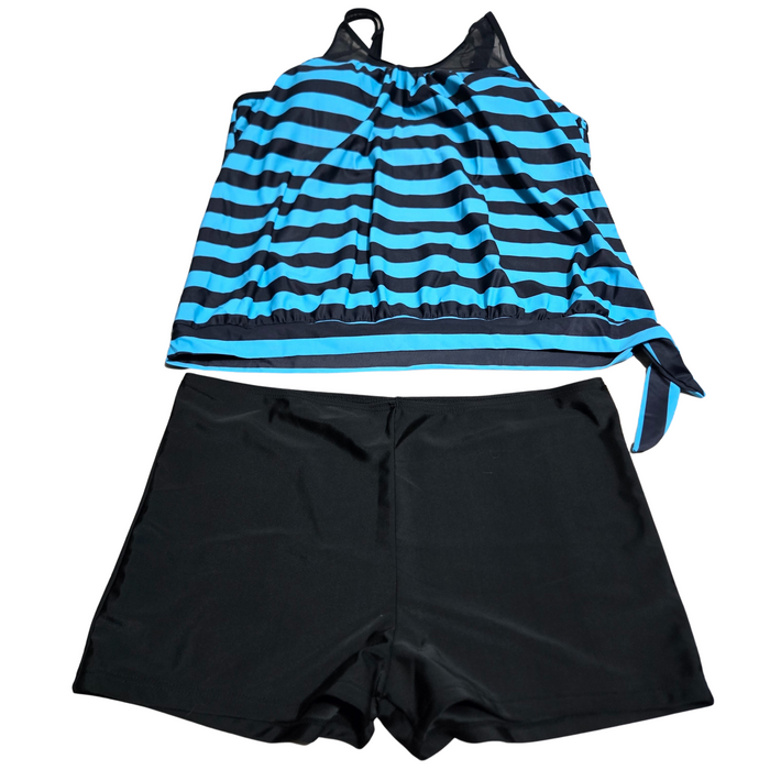 Women's Black 2 Piece Tankini Bathing Suit - XL