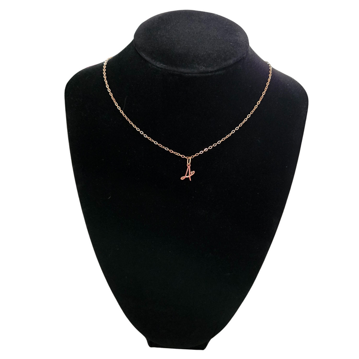 Women's Gold Heart-Shaped Letter Necklace - Initial A
