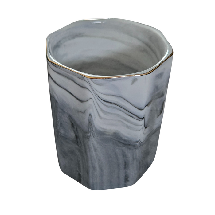 Ceramic Gray Marble Office Pen Holder