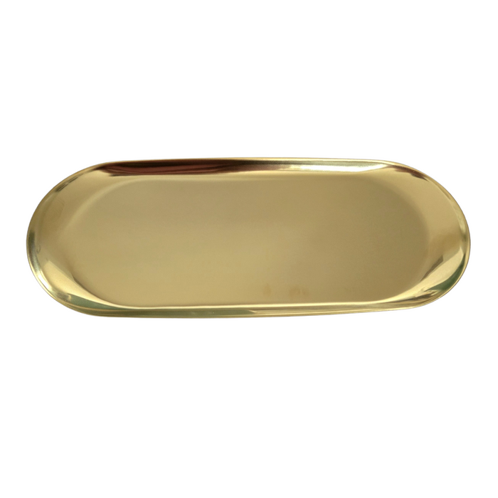 Gold Oval Jewelry Tray
