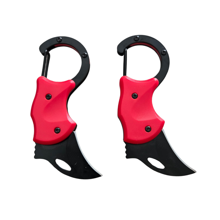 Pocket Folding Knife with Carabiner, Stainless Stee Utility Knife Keychain
