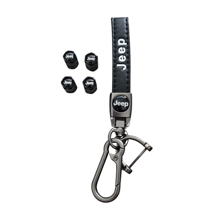 Car Tire Valve Caps & Car Key Chain for Jeep