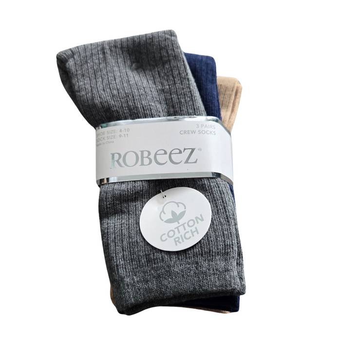 Women's 3 Pair Cotton Socks - Size 4-10