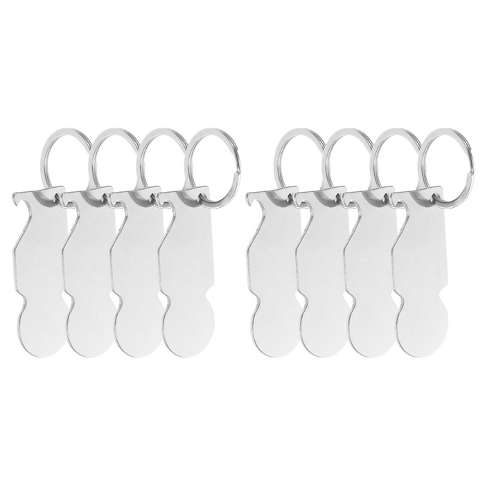 8pcs Shopping Cart Keys, Zinc Alloy Shopping Cart Token with Ring