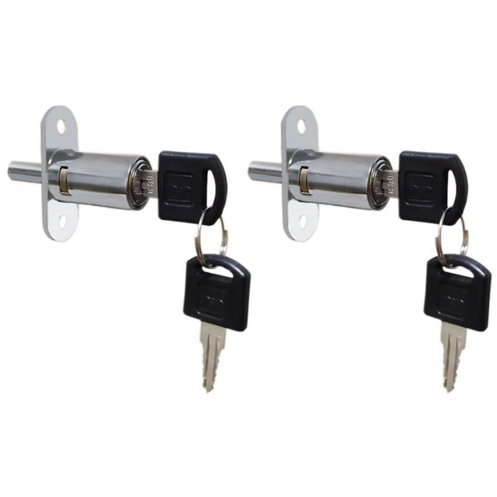 Push Plunger Lock 19mm x 32mm Cylinder Head Chrome Plated