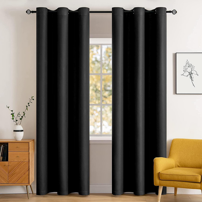 Grommet Thermal Insulated Room Darkening Curtains - 2 Panels - 42"x90"