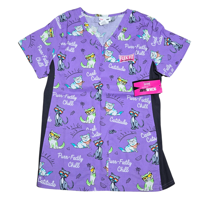 Women's Cat Scrubstar Premium Active V-Neck Scrub - XS