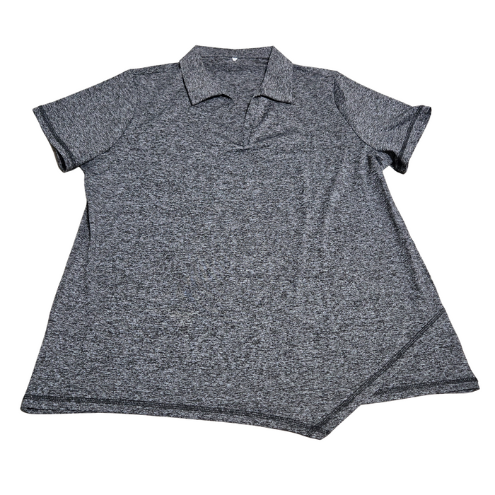 Women's Gray V-Neck Quick Dry Golf Shirt - 2XL