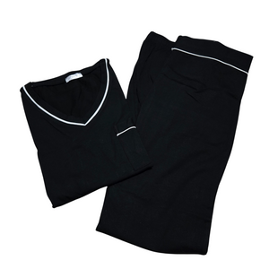 Women's 2 Piece Long Sleeve Black Pajama's - Small