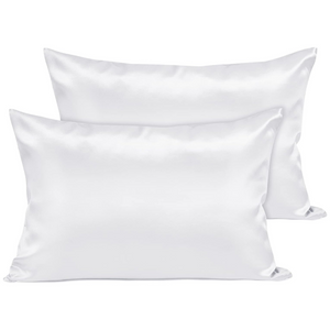 White Satin Pillow Cases 2 Pack - King