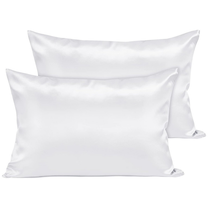 White Satin Pillow Cases 2 Pack - King