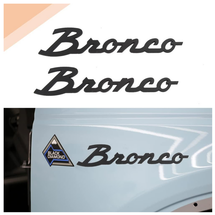 3D Letter Emblem 10'' Fitment for Bronco Matte Black Script
