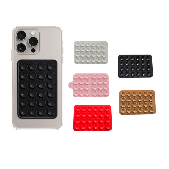 Silicone Phone Sticky Grip, Suction Phone Case Mount for iPhone and Android  - Assorted Colors