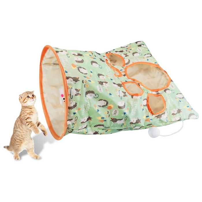 Cat Toy for Indoor Cats, 13x17x12In Foldable Cat Tunnel Bag