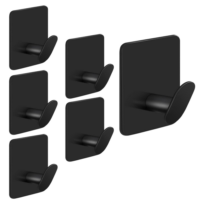 Adhesive Hooks, 6 Pack Heavy Duty Stick on Wall Hooks Towel Hooks