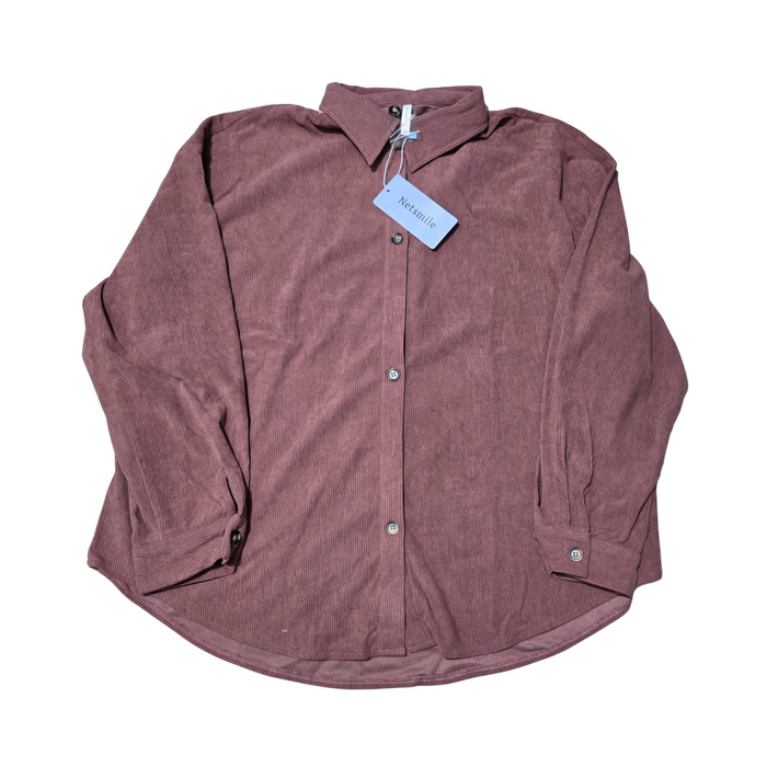 Women's Corduroy Long Sleeve Button Up Jacket - XL