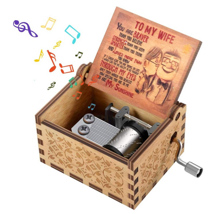 Hand Cranked Wooden Music Box for Your Love