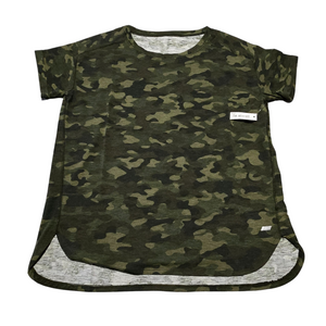 Women's Green Camo Studio Relaxed-fit Lightweight Crewneck T-Shirt - True To Size- Medium