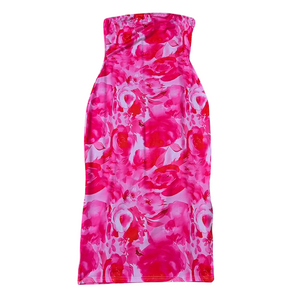 Pink Floral Print Sleeveless Summer Dress - Medium