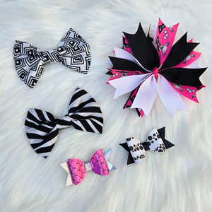 New Baby Girl Hair Bows – Set of 5 Clips, Soft & Stylish for Toddlers & Kids