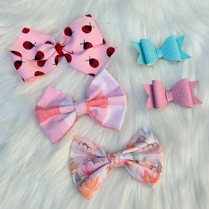 New Baby Girl Hair Bows – Set of 5 Clips, Soft & Stylish for Toddlers & Kids