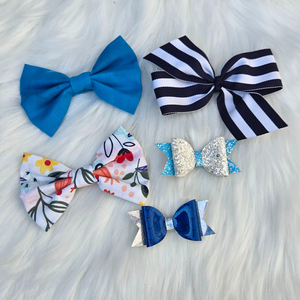 New Baby Girl Hair Bows – Set of 5 Clips, Soft & Stylish for Toddlers & Kids
