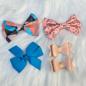 New Baby Girl Hair Bows – Set of 5 Clips, Soft & Stylish for Toddlers & Kids