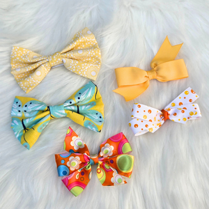New Baby Girl Hair Bows – Set of 5 Clips, Soft & Stylish for Toddlers & Kids