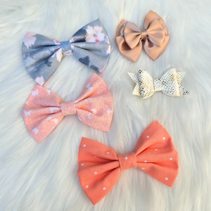 New Baby Girl Hair Bows – Set of 5 Clips, Soft & Stylish for Toddlers & Kids