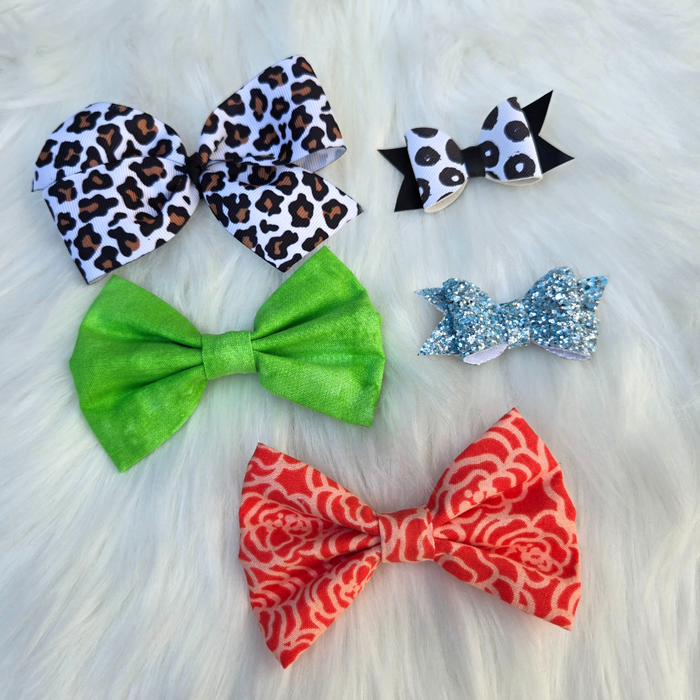 New Baby Girl Hair Bows – Set of 5 Clips, Soft & Stylish for Toddlers & Kids