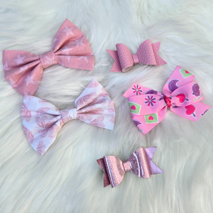 New Baby Girl Hair Bows – Set of 5 Clips, Soft & Stylish for Toddlers & Kids