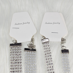 New 4 Pack Silver Rhinestone Choker Necklace – Sparkly Crystal Statement Jewelry