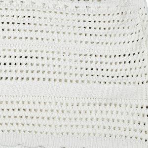 New Off-White Knit Women’s Top with Eyelet Hole Detail – Size Large