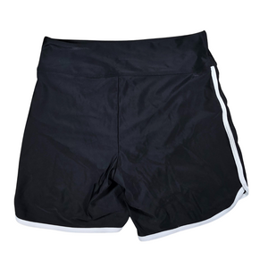 New Women’s Black Swim Shorts with White Stripe – Size Medium