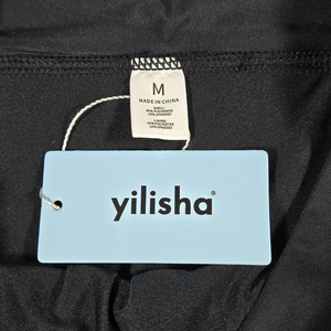 New Women’s Black Swim Shorts with White Stripe – Size Medium