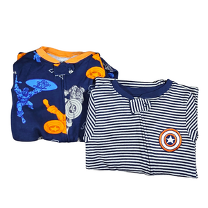 Boys’ 2-Pack Marvel No-Slip Feet Onesie Pajamas – Size 4 – Cozy Zip-Up Sleepwear